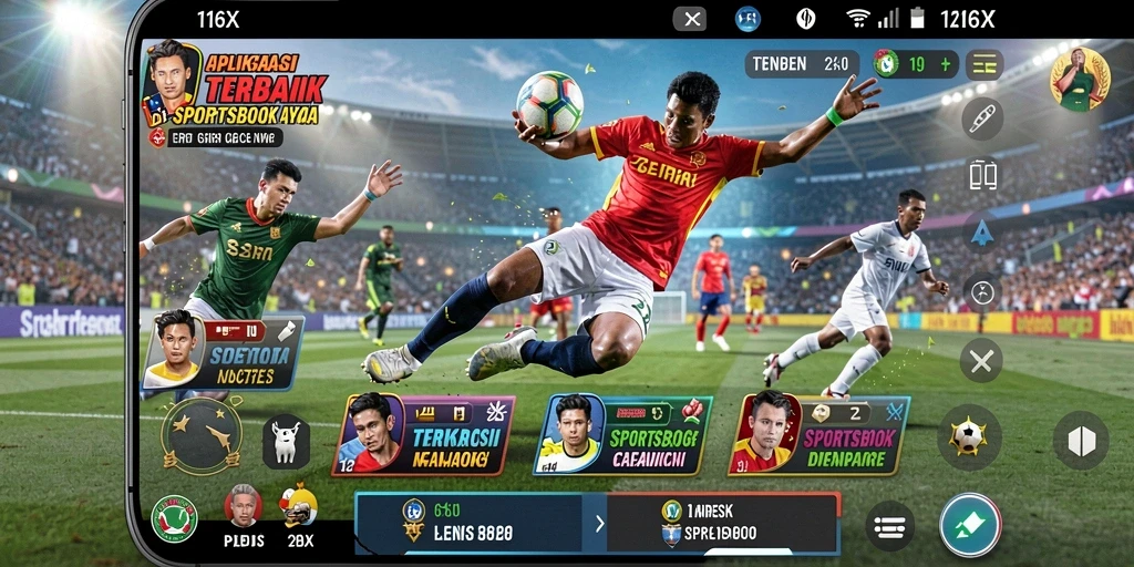 Tampilan antarmuka pengguna 116X saat bermain Sportsbook.