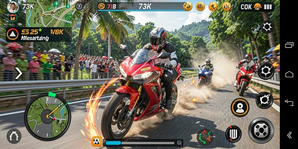 Tampilan gameplay seru dan mendebarkan dari 73K.