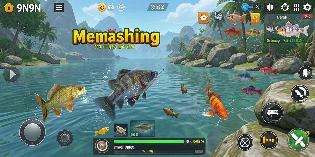 Tangkapan ikan menakjubkan di gameplay 9N9N.