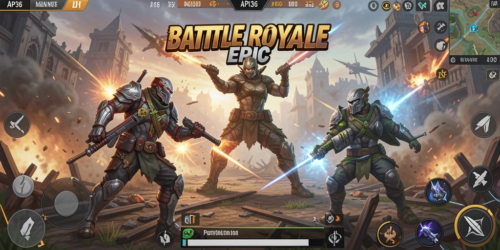 Screenshot API36 yang menunjukkan aksi pertempuran seru dari gameplay Battle Royale.