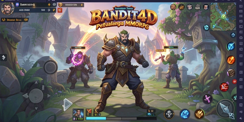 Screenshot utama BANDIT4D menampilkan aksi seru dalam pertempuran MMORPG.
