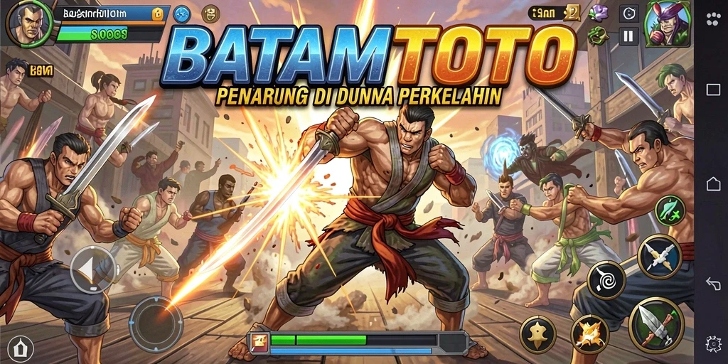 Tangkapan layar menampilkan aksi pertarungan epik dalam BATAMTOTO.