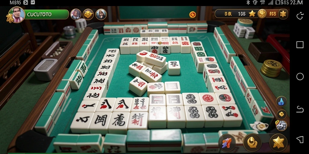 Tampilan menawan dari gameplay Mahjong di CUCUTOTO.