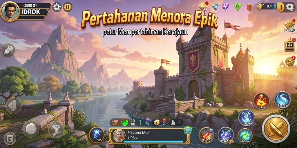 Tampilan gameplay menakjubkan dari IDROK yang menarik sebagai game Tower Defense.