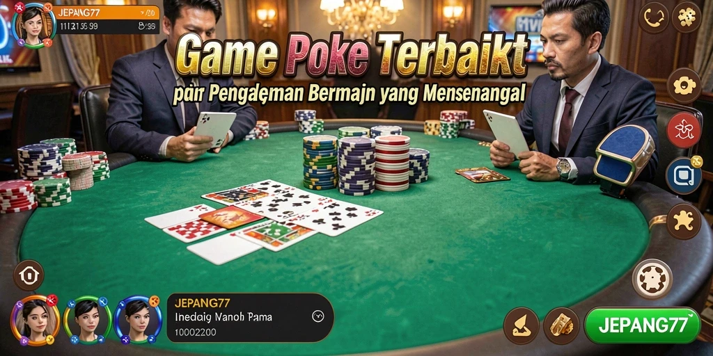 Screenshot utama JEPANG77 menampilkan gameplay seru dalam permainan Poker.