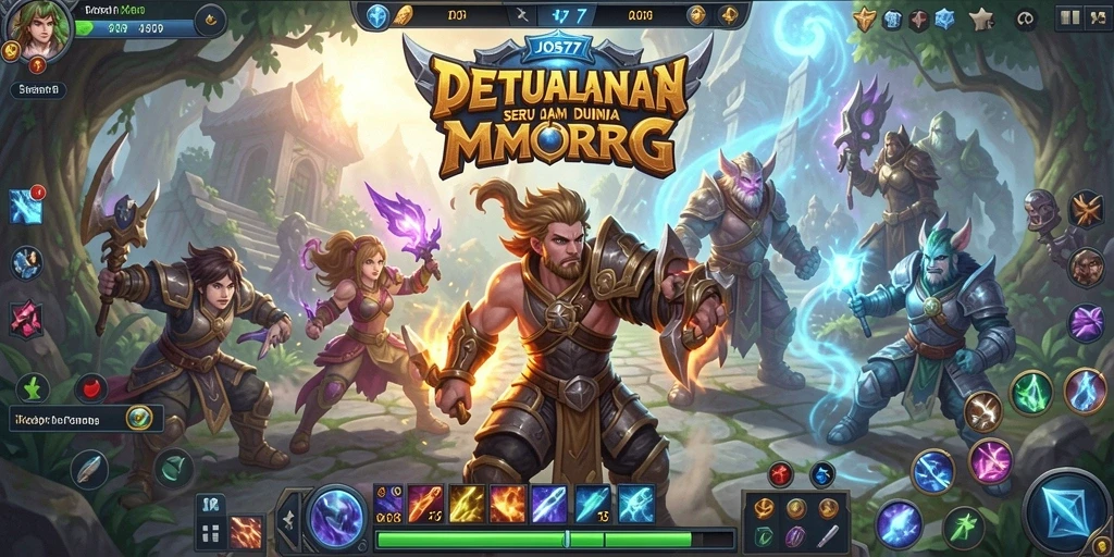 Tampilan gameplay yang menakjubkan dalam JOS77, menjelajahi dunia MMORPG.