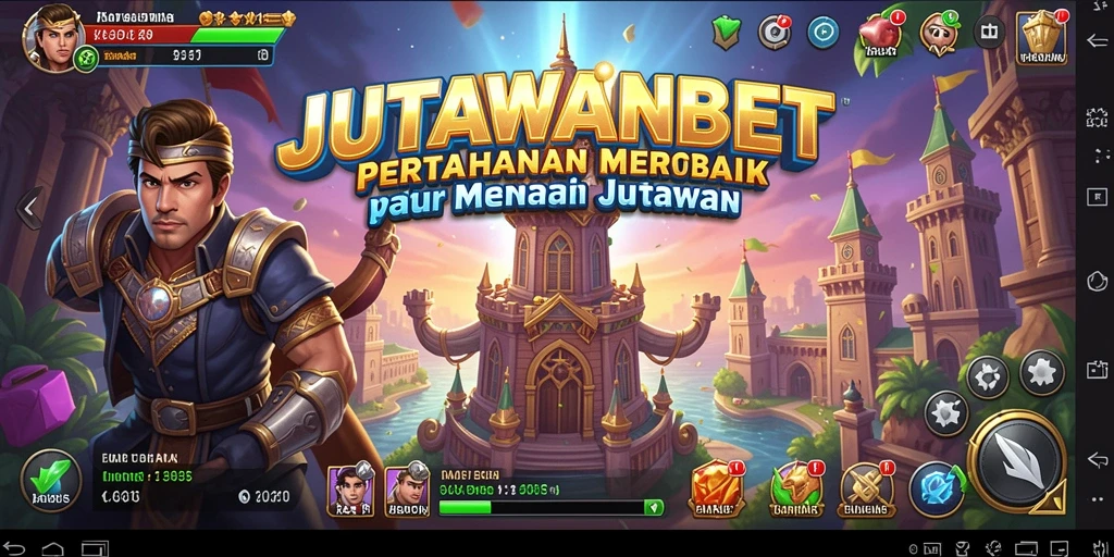 Screenshot gameplay JUTAWANBET menunjukkan aksi seru Tower Defense.