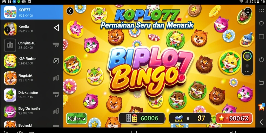 Screenshot gameplay KOPLO77 menampilkan aksi Bingo yang seru.
