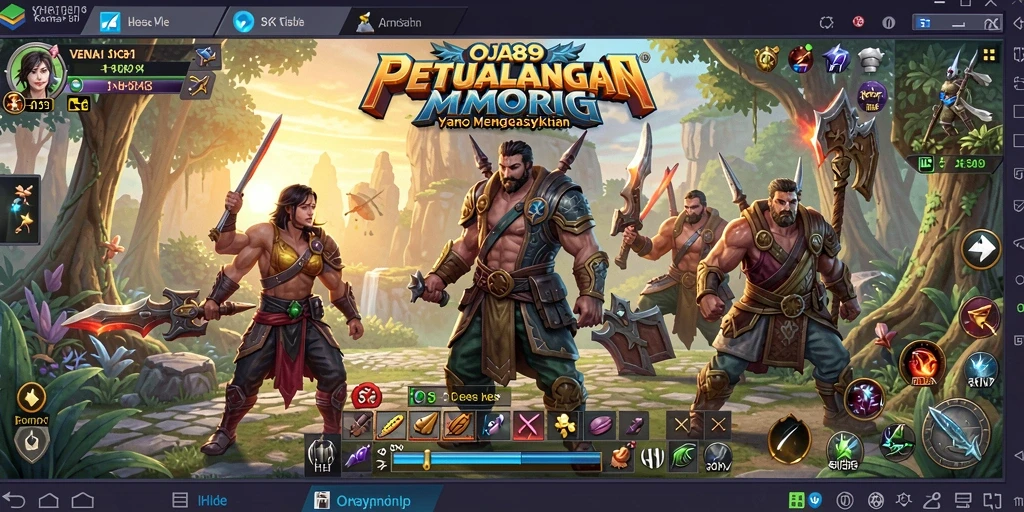 Tangkapan layar dari gameplay OJA89 yang menampilkan pertempuran epik dalam dunia MMORPG.