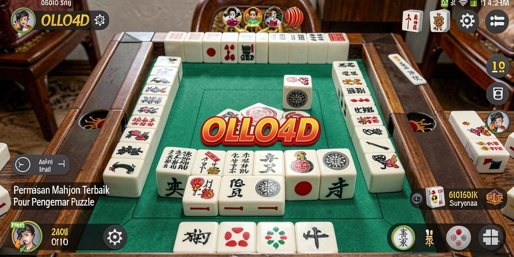 Screenshot gameplay OLLO4D yang menampilkan suasana permainan Mahjong yang seru.