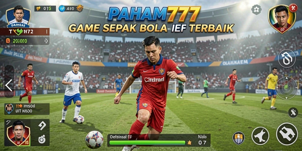 Tampilan gameplay yang menegangkan dalam PAHAM777 dengan aksi sepak bola seru.