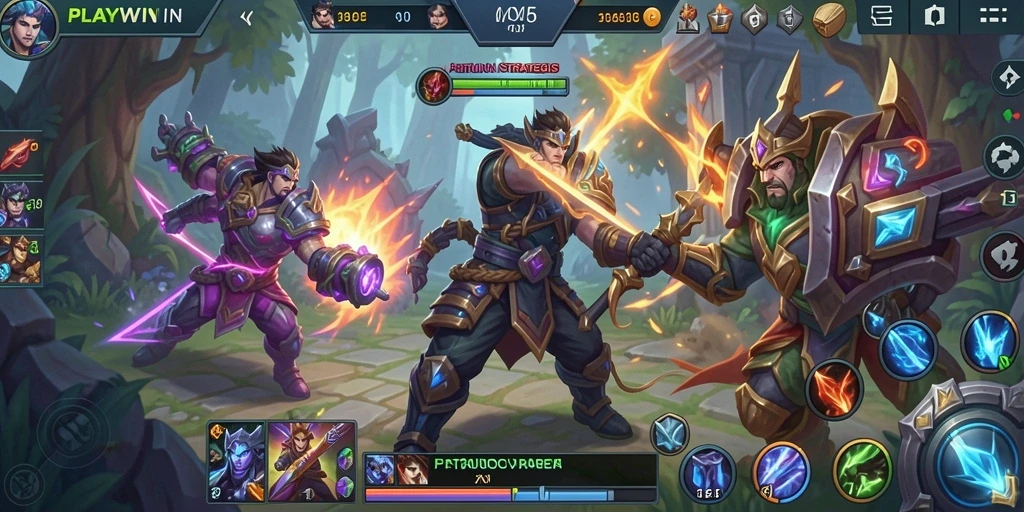 Tampilan gameplay seru di arena pertempuran PLAYWIN.