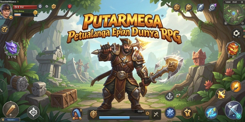 Tangkapan layar utama PUTARMEGA dengan aksi pertarungan memukau.
