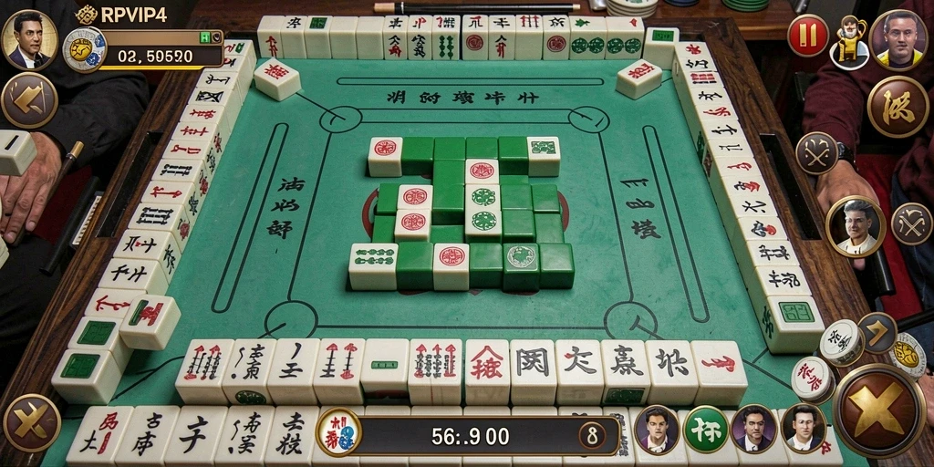 Screenshot utama RPVIP4 menampilkan gameplay Mahjong yang menarik.