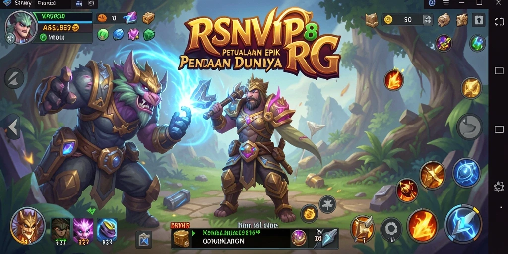 Tangkapan layar gameplay <strong>RSNVIP8</strong> menunjukkan pertarungan seru di dunia fantasi.
