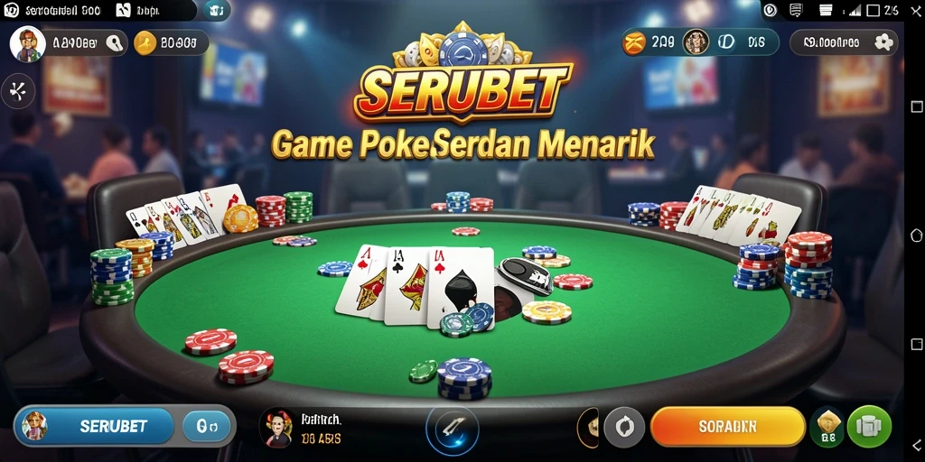 Screenshot SERUBET menampilkan gameplay Poker yang seru dan interaktif.
