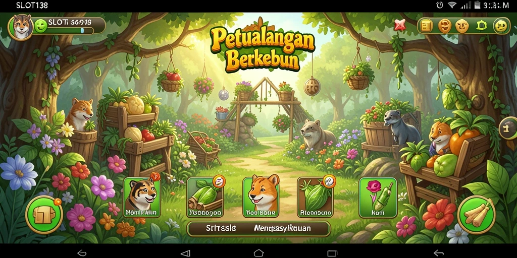 Tangkapan layar permainan <strong>SLOT138</strong> menampilkan aksi berkebun yang seru.