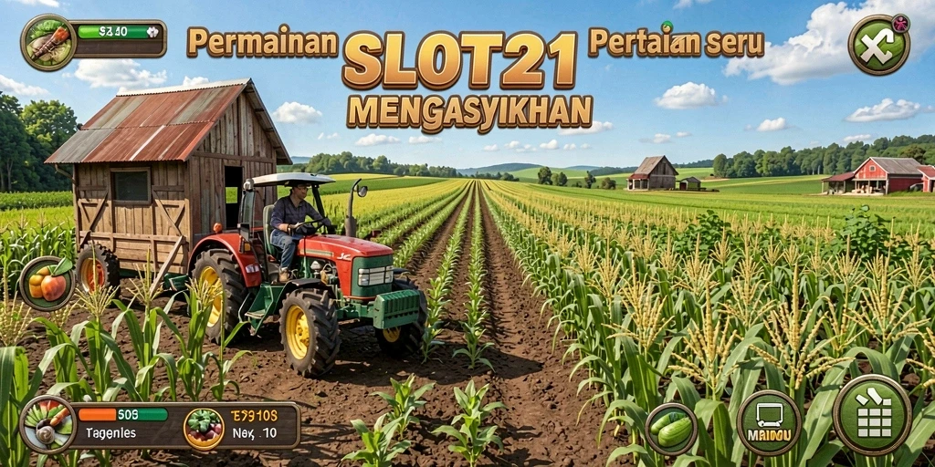 Tampilan screenshot game SLOT21 dengan aktivitas bercocok tanam.