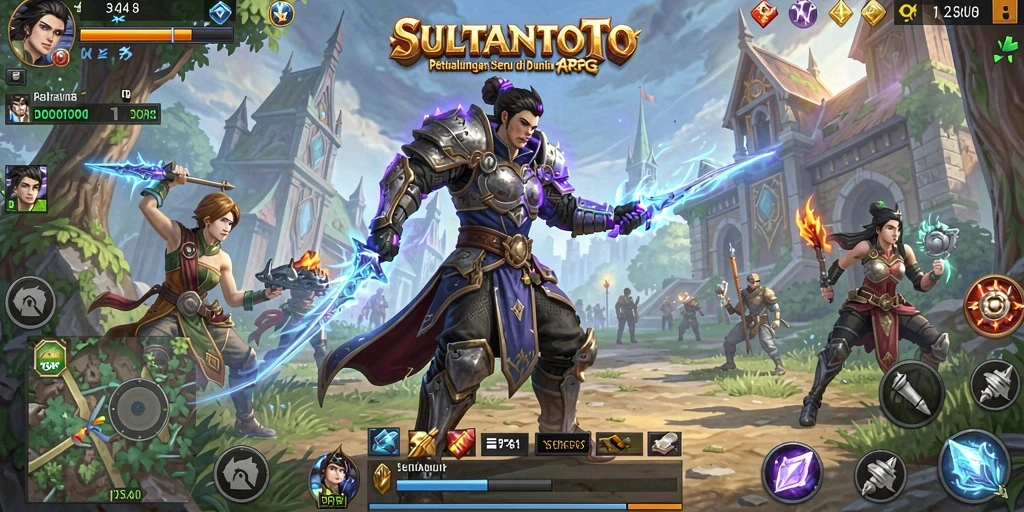 Screenshot gameplay SULTANTOTO menampilkan aksi pertarungan yang mendebarkan.