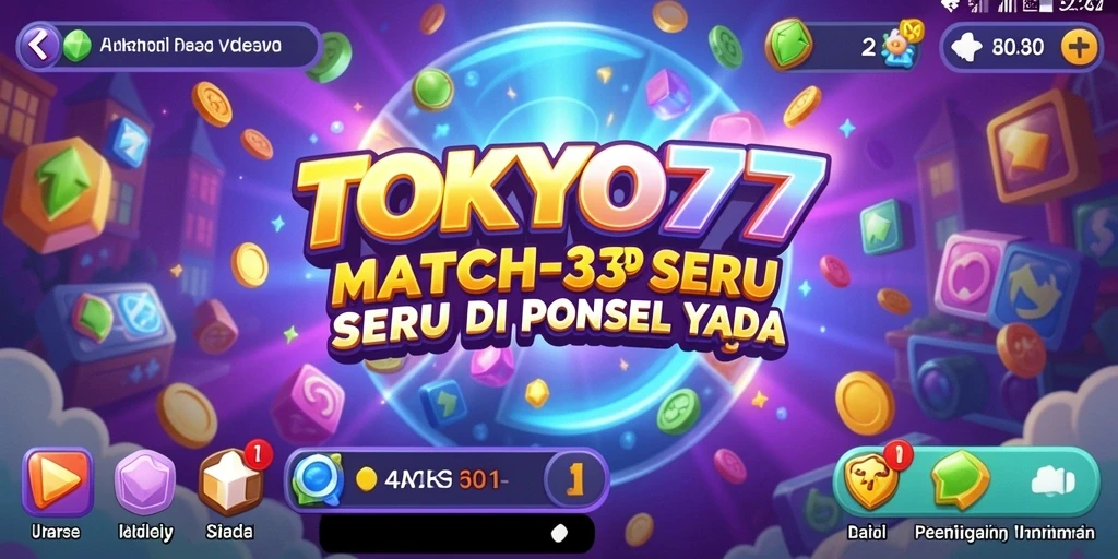 Screenshot gameplay TOKYO77 yang menampilkan keseruan Match-3.